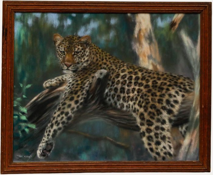 Joel Kirk - 20th Century Pastel, Resting Leopard