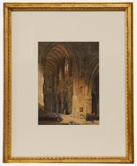 Circle of David Roberts - 1861 Watercolour, St. Sauveur, Caen, France