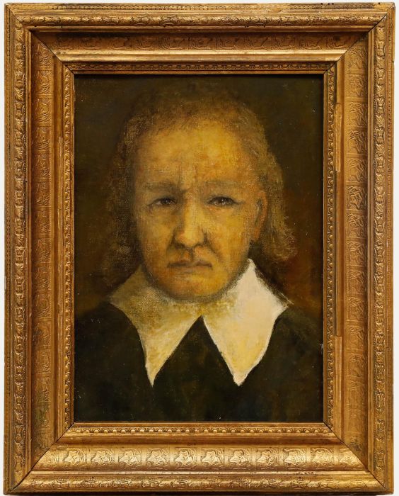 17th Century Oil - Portrait of a Puritan