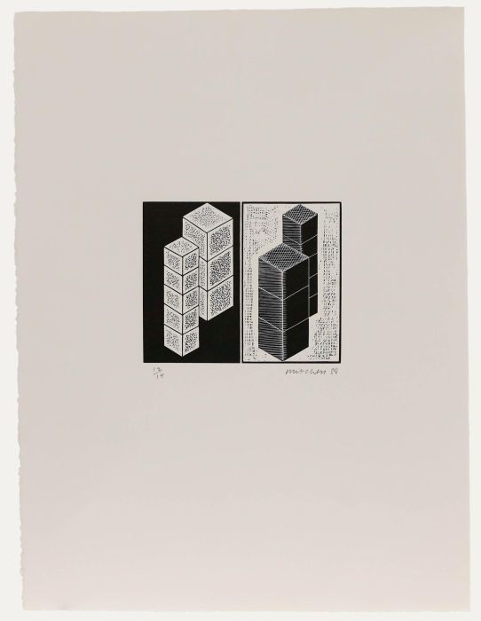 John Mitchell - 1988 Woodcut, Light and Dark