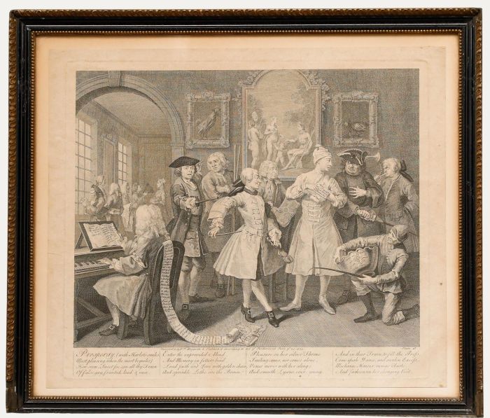 William Hogarth - 1735 Engraving, A Rake's Progress: The Levée