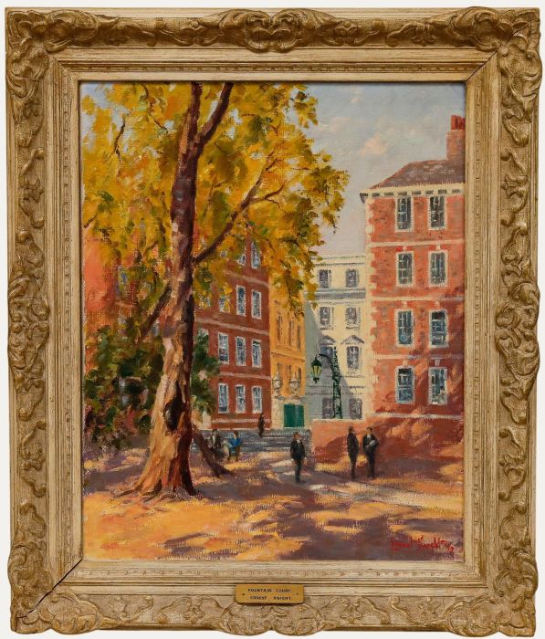 Ernest Knight - 1973 Oil, Fountain Court