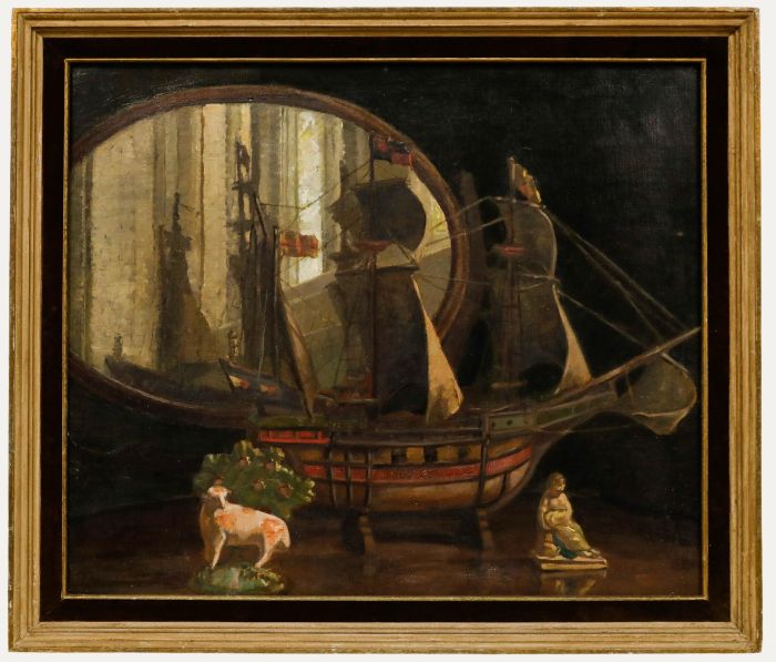 1928 Oil - Still Life Reflected