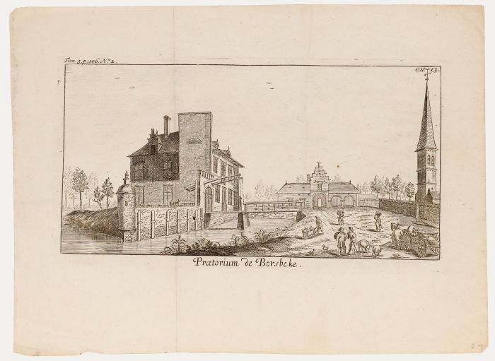 Franz Ertinger - 17th Century Engraving, Praetorium de Borsbeke
