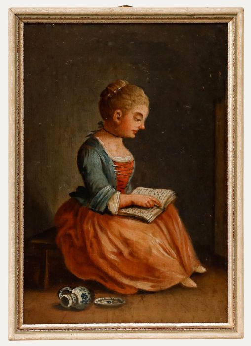 Late 19th Century Oil - Young Woman Reading