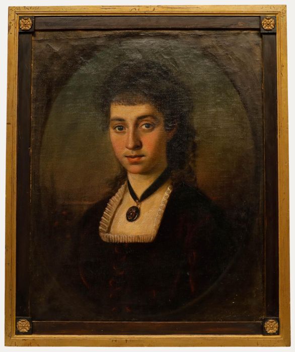 Adolf Boch (1853-1919) - 1877 Oil, Portrait of a Young Woman