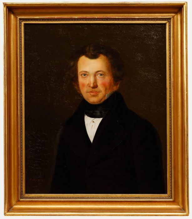 J. May - 1840 Oil, Portrait of a Gentleman
