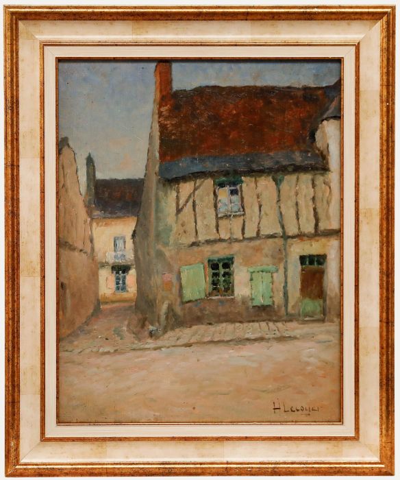 H. Lecoyer - Framed Mid 20th Century Oil, Rue Pasteur, Azay