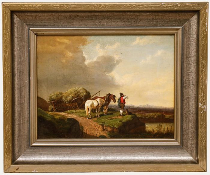 After Heinrich Bürkel - 19th Century Oil, The Overturned Wagon