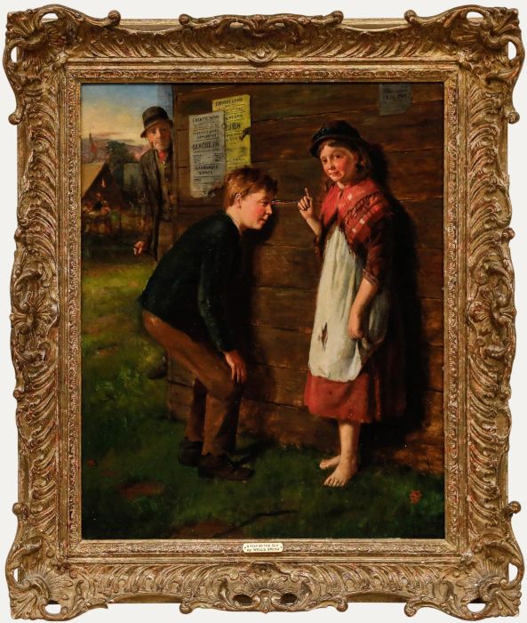 John Wells Smith - Late 19th Century Oil, A Peep on the Sly