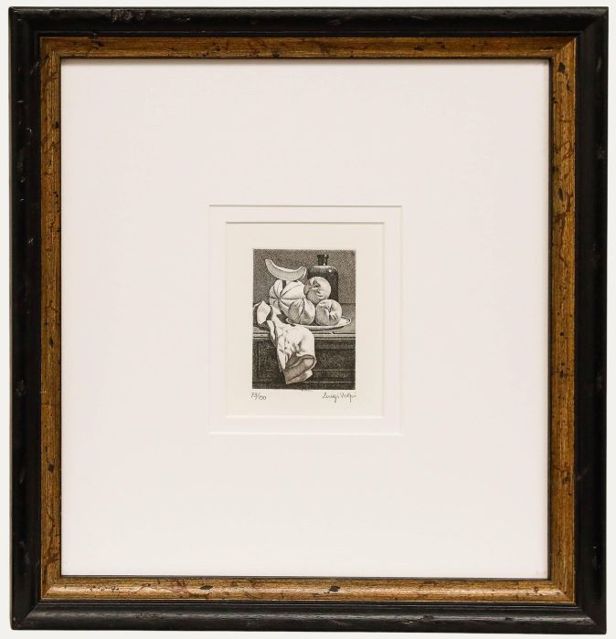 Luigi Volpi - Framed 20th Century Etching, Natura Morta
