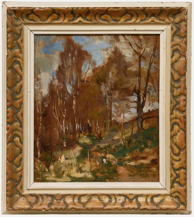 Attributed to Thomas Hamilton Crawford - Early 20th Century Oil, An Autumn Walk