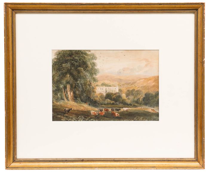 David Cox Jr ARWS (1809-1885) - 1851 Watercolour, Bouloton Abbey