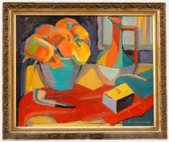 Ren&eacute; Brehaut - Framed Mid 20th Century Oil, Fauvist Still Life