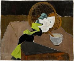 French School Mid 20th Century Oil - The Paper Basket