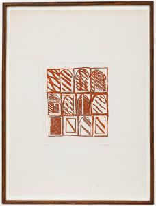 Modernist 1973 Aquatint - Windows