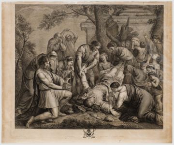 François Aliamet after Le Sueur - 1773 Engraving, Martyrdom of Saint Stephen