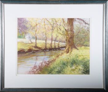 Russell-Taylor - 20th Century Pastel, River Landscape