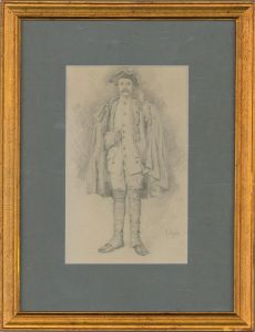 Early 20th Century Graphite Drawing - The Injured Soldier