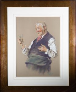 Franco Matania (1922-2006) - Signed & Framed 20th Century Pastel, The Barkeep
