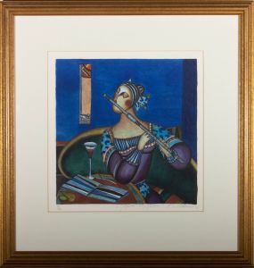 Alexander Ivanov - 20th Century Linoprint, Music Lesson