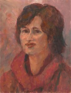 Barbara Doyle (b.1917) - Contemporary Oil, Puce Portrait