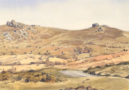 Brian C. Wade - Contemporary Watercolour, Hillside View