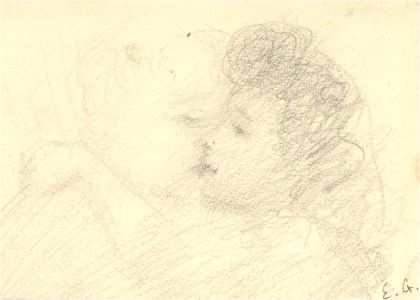 Edouard Joseph Goerg (1893-1969) - Graphite Drawing, Ghostly Kiss
