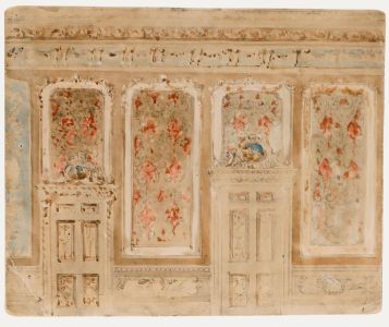 Early 20th Century Watercolour - Manor Interior Study