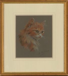 Heinrich Stoltz (b.1900) - 20th Century Pastel, Ginger Kitten