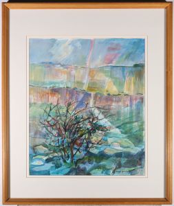 Sydney Greenwood (1913-2001) - 20th Century Acrylic, Windswept Thorn Tree