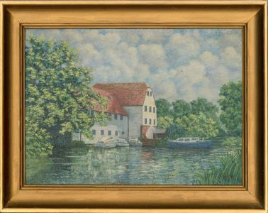 Gerry B. Gibbs - Framed 1985 Oil, The Mooring