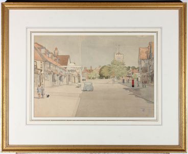 Sydney W. Starling (1889-1984) - Watercolour, View of Pinner High St.