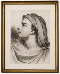 Framed Early 20th Century Graphite Drawing - Study of a Man in Profile