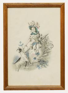Early 20th Century Graphite Drawing - Honeysuckle's Garden