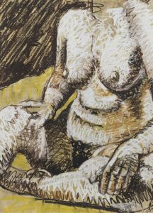 Carl Johnson (b.146) - 20th Century Pastel, Seated Nude