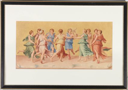 After Baldassare Peruzzi (1481-1536) - Watercolour, Apollo and the Nine Muses
