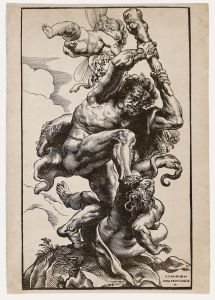 Jegher after Rubens - Woodcut, Hercules as Heroic Virtue Overcoming Discord