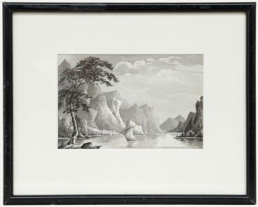 Attrib. George Heriot (1759-1839) - Watercolour, View of the Lago di Girasole 