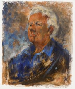 Wendy Trinder (1942-2020) - 20th Century Oil, Portrait of a Man in Blue