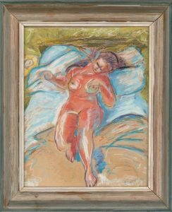 Bracey - Framed 1991 Pastel, Sleeping Nude