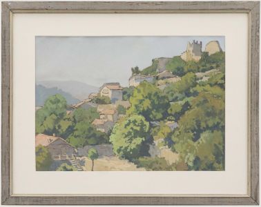 R. Coulombie - Framed French School Mid 20th Century Gouache, Bordeaux Hills
