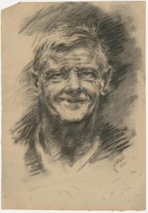 Francis Rudolph (1921-2005) - 1954 Charcoal Drawing, An Idiot