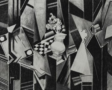 Trevor Frankland (1931-2011) - 20th Century Graphite Drawing, Vase of Flowers