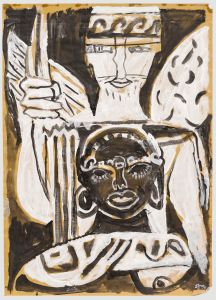 Ewart Johns (1923-2013) - 1994 Gouache, Eros and Psyche