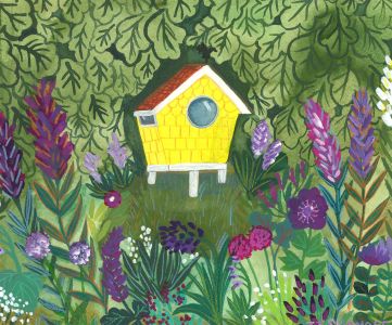 Jemma Jamie - Contemporary Gouache, Apiary in the Garden