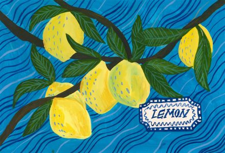 Jemma Jamie - Contemporary Gouache, Lemon Tree