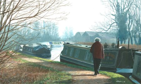 A. Stephens - 1992 Gouache, Afternoon Sun, Thrupp