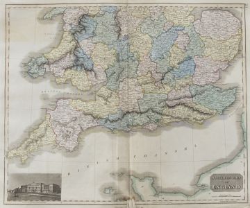 John Thomson (1777-1840) - 1830 Map Engraving, Southern Part of England & Wales