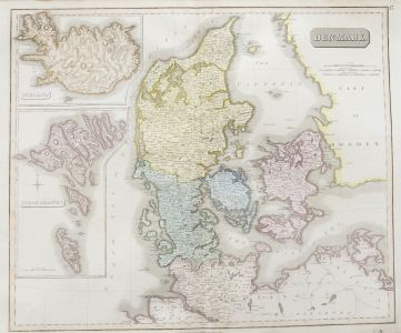 John Thomson (1777-1840) - 1830 Map Engraving, Denmark & Iceland